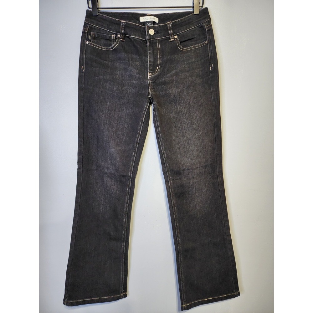 White House Black Market Womens Size 2-S Blanc Black Regular Fit Bootcut Jeans‎